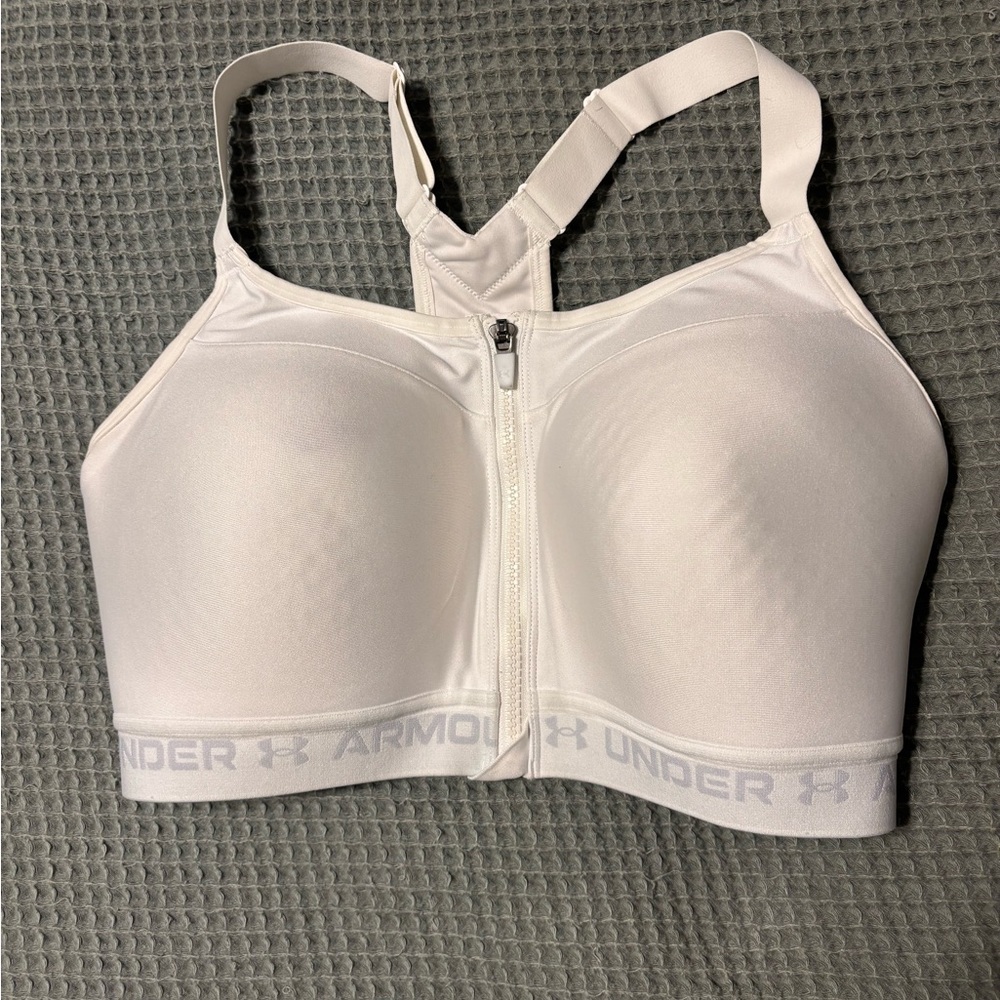 Under Armour Women's Zip Front White Sports Bra